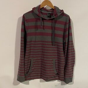 Prana Striped Gray and Red Men's Hoodie